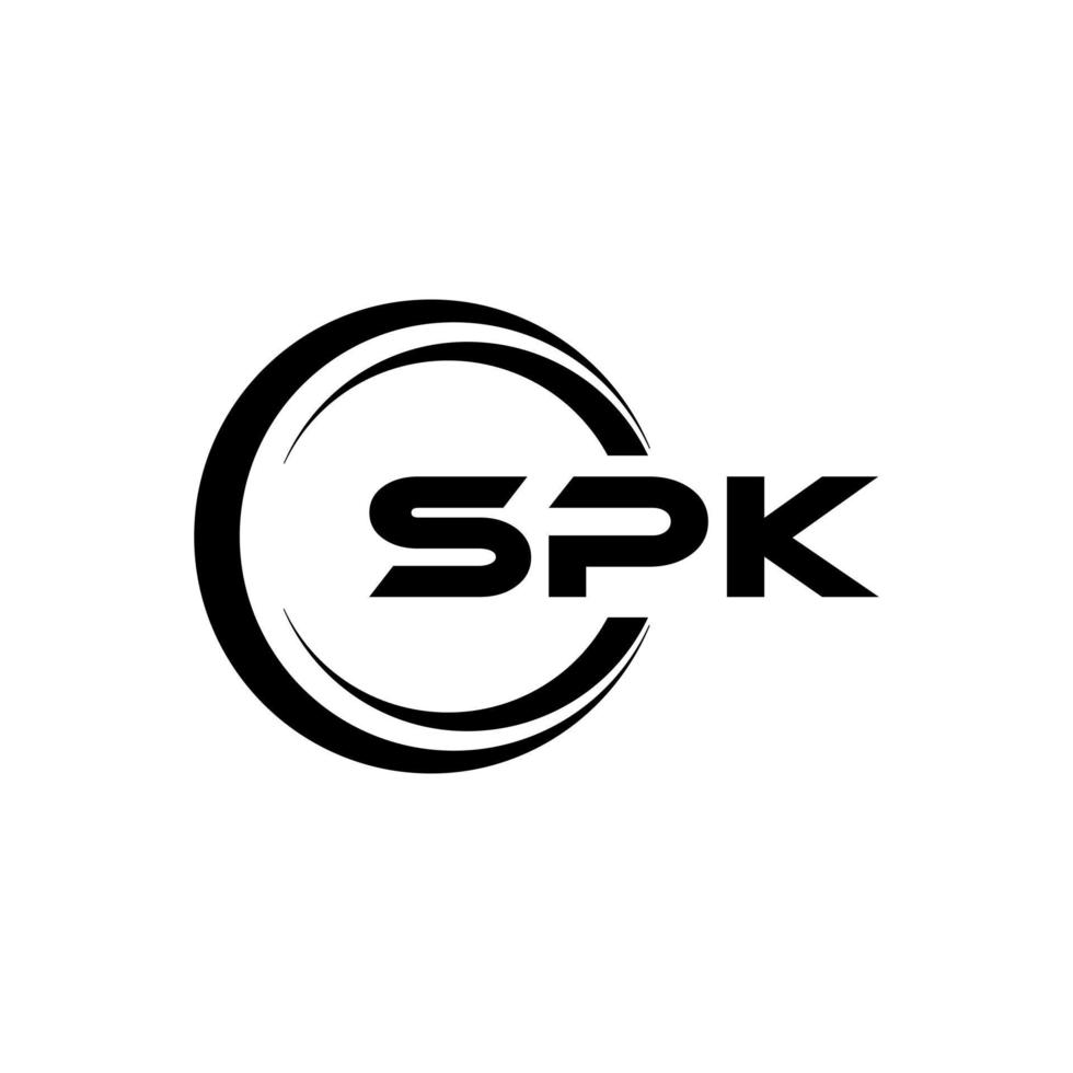 spk brief logo ontwerp in illustratie. vector logo, schoonschrift ontwerpen voor logo, poster, uitnodiging, enz.