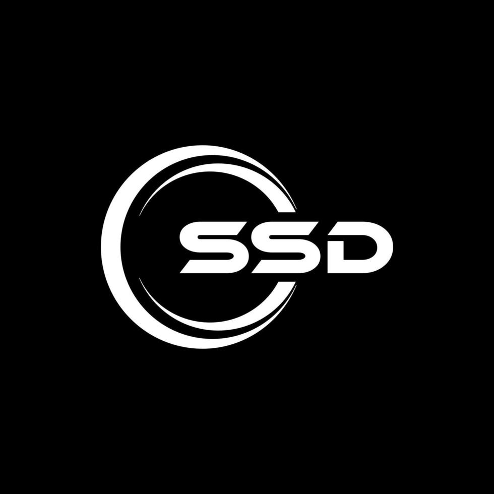 ssd brief logo ontwerp in illustratie. vector logo, schoonschrift ontwerpen voor logo, poster, uitnodiging, enz.