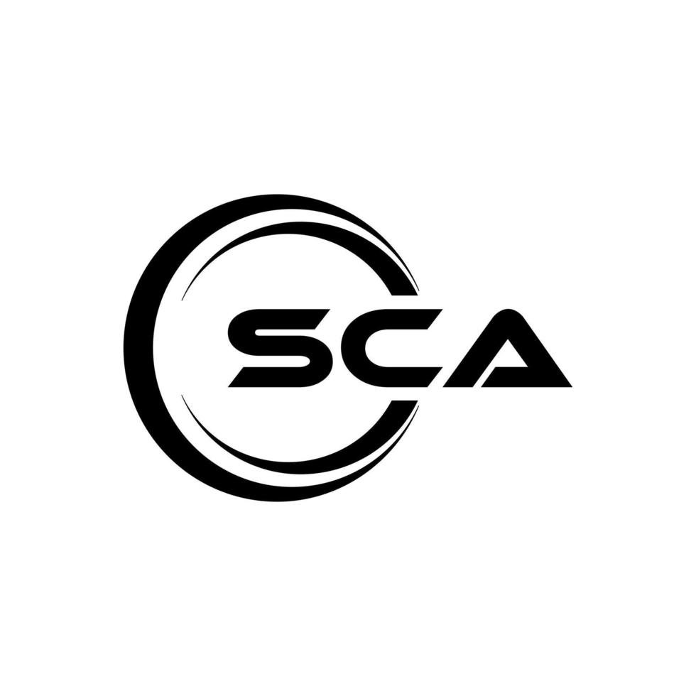 sca brief logo ontwerp in illustratie. vector logo, schoonschrift ontwerpen voor logo, poster, uitnodiging, enz.