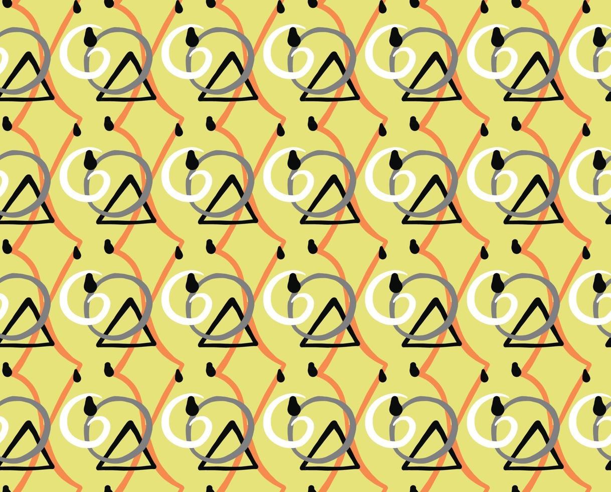vector textuur achtergrond, naadloze patroon. hand getrokken, gele, zwarte, oranje, witte, grijze kleuren.