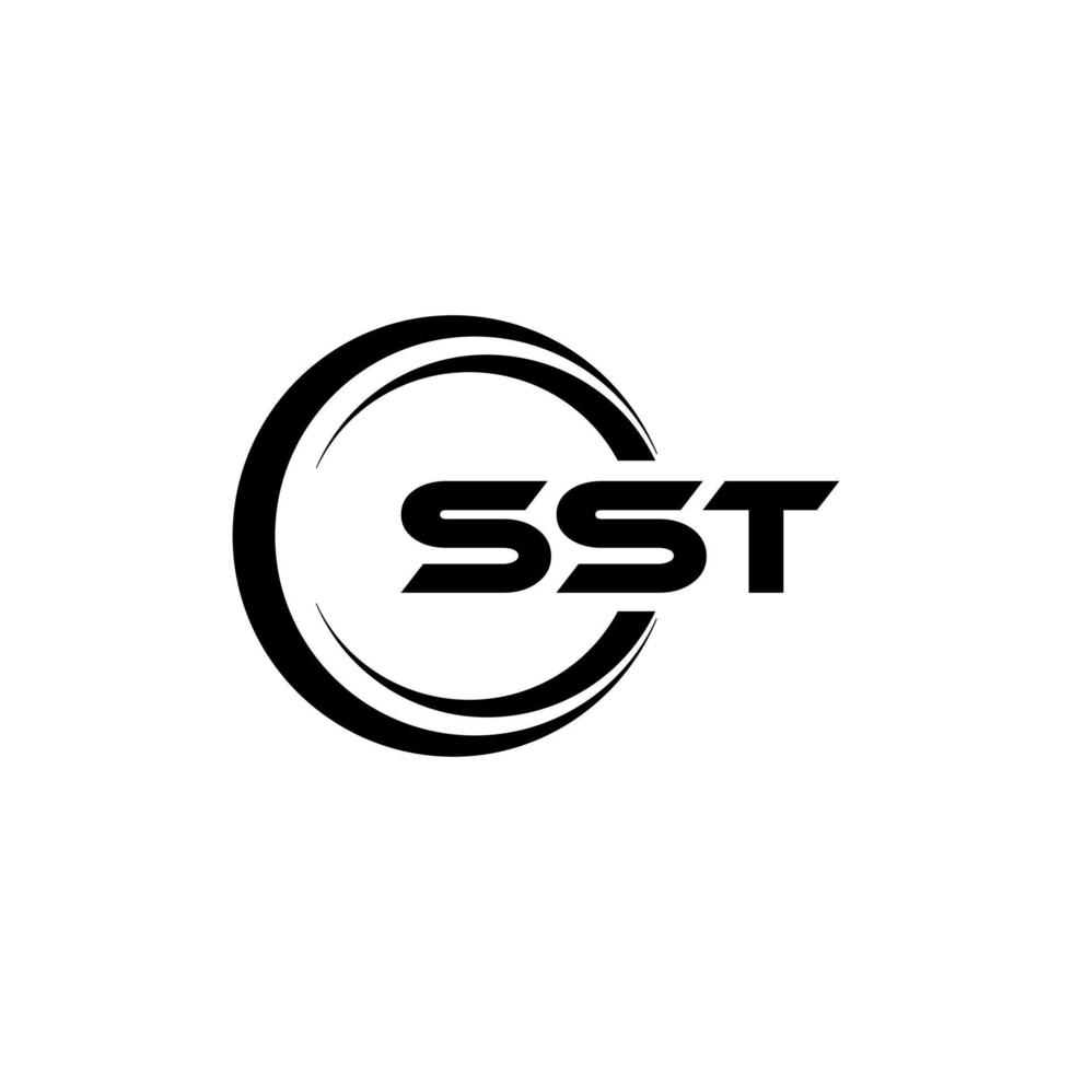 sst brief logo ontwerp in illustratie. vector logo, schoonschrift ontwerpen voor logo, poster, uitnodiging, enz.