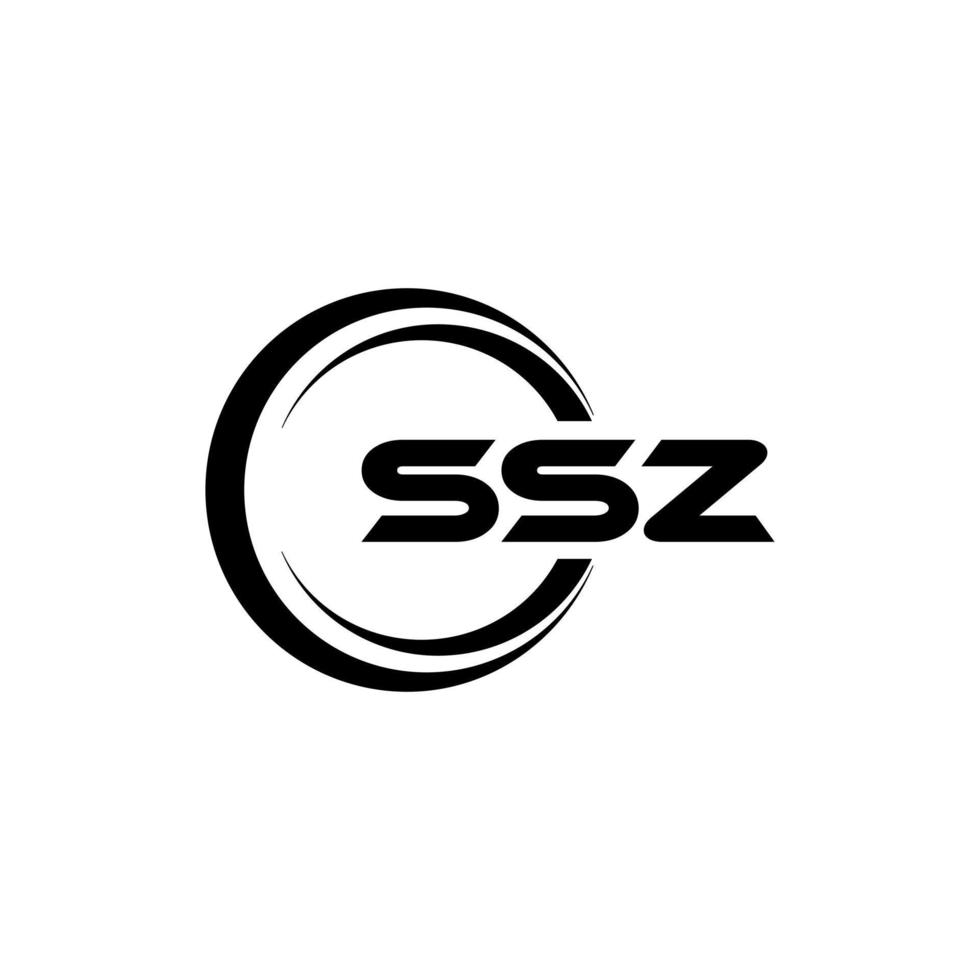 ssz brief logo ontwerp in illustratie. vector logo, schoonschrift ontwerpen voor logo, poster, uitnodiging, enz.