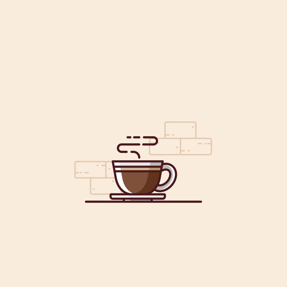 illustratie van een kopje koffie in vlakke stijl vector