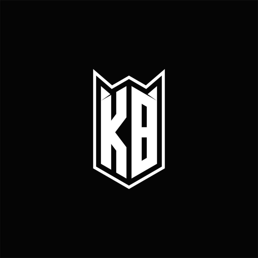 kb logo monogram met schild vorm ontwerpen sjabloon vector