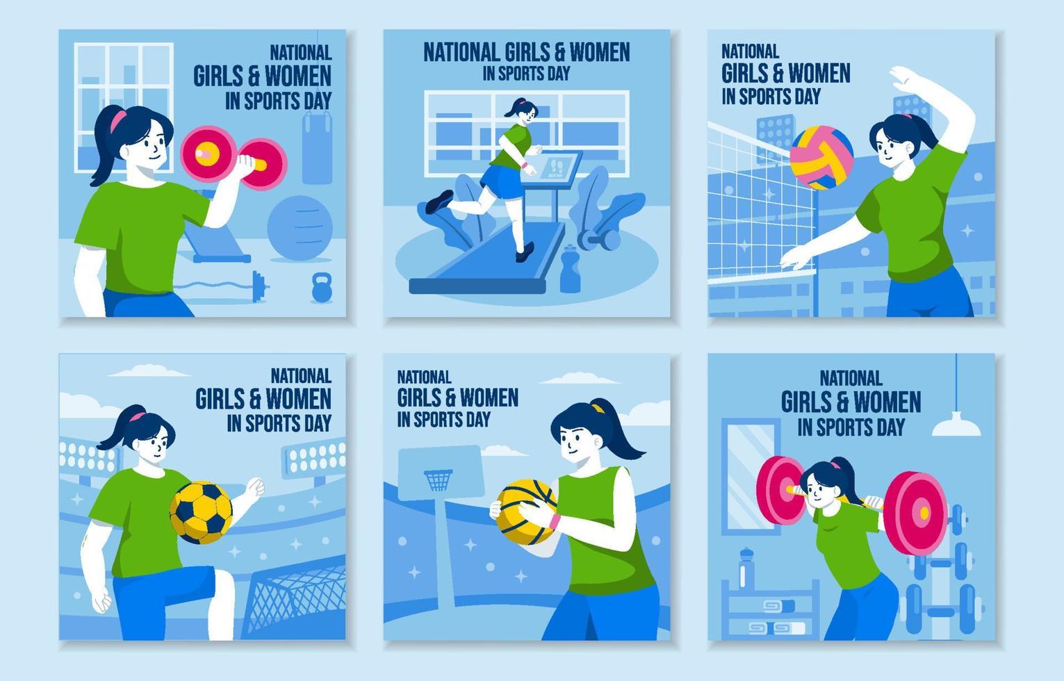 nationaal meisjes en Dames in sport- sociaal media vector