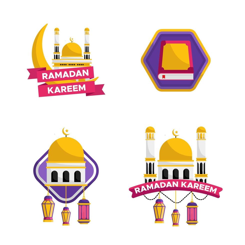 ramadan kareem groet clipart set vector