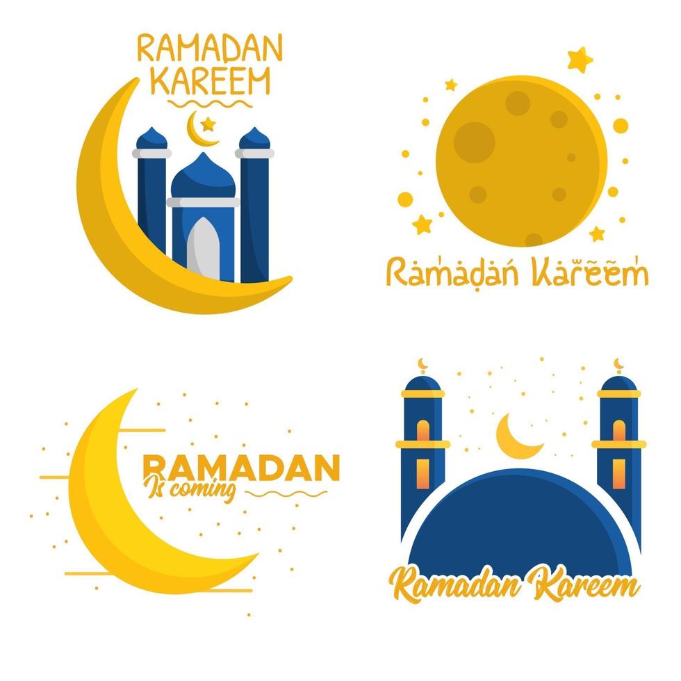 set van ramadan kareem groet clipart vector
