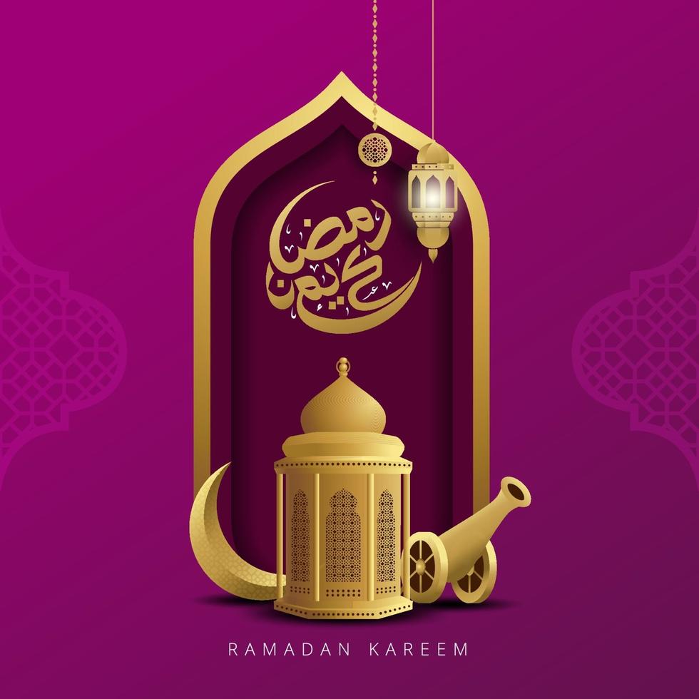 ramadan kareem wenskaart arabische kalligrafie vector