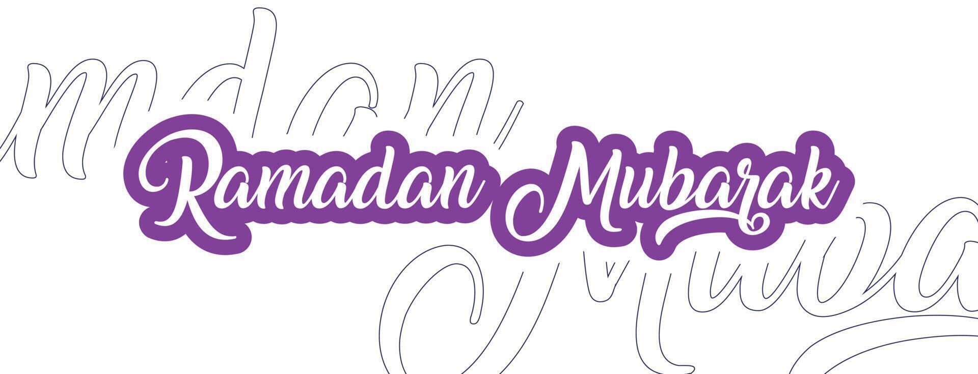 Ramadan mubarak in schoonschrift stijl vector