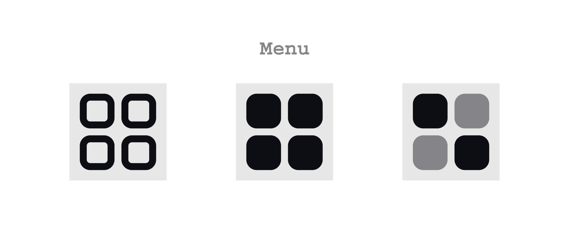 menu bar icoon reeks vector