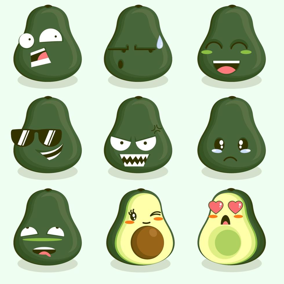 schattige cartoon avocado vector