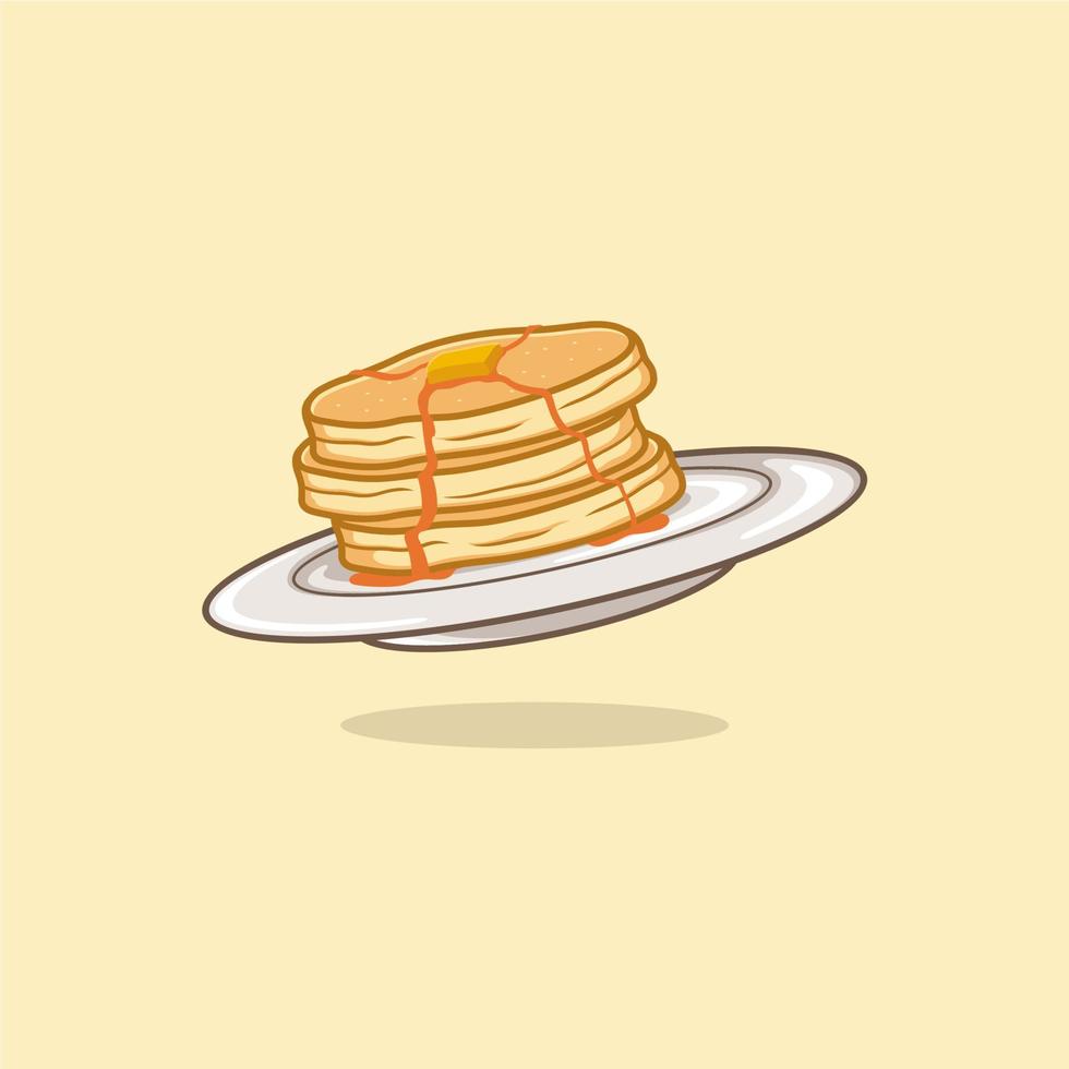 schattig tekenfilm pannenkoek vector