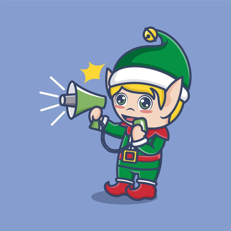 schattig tekenfilm Kerstmis elf vector