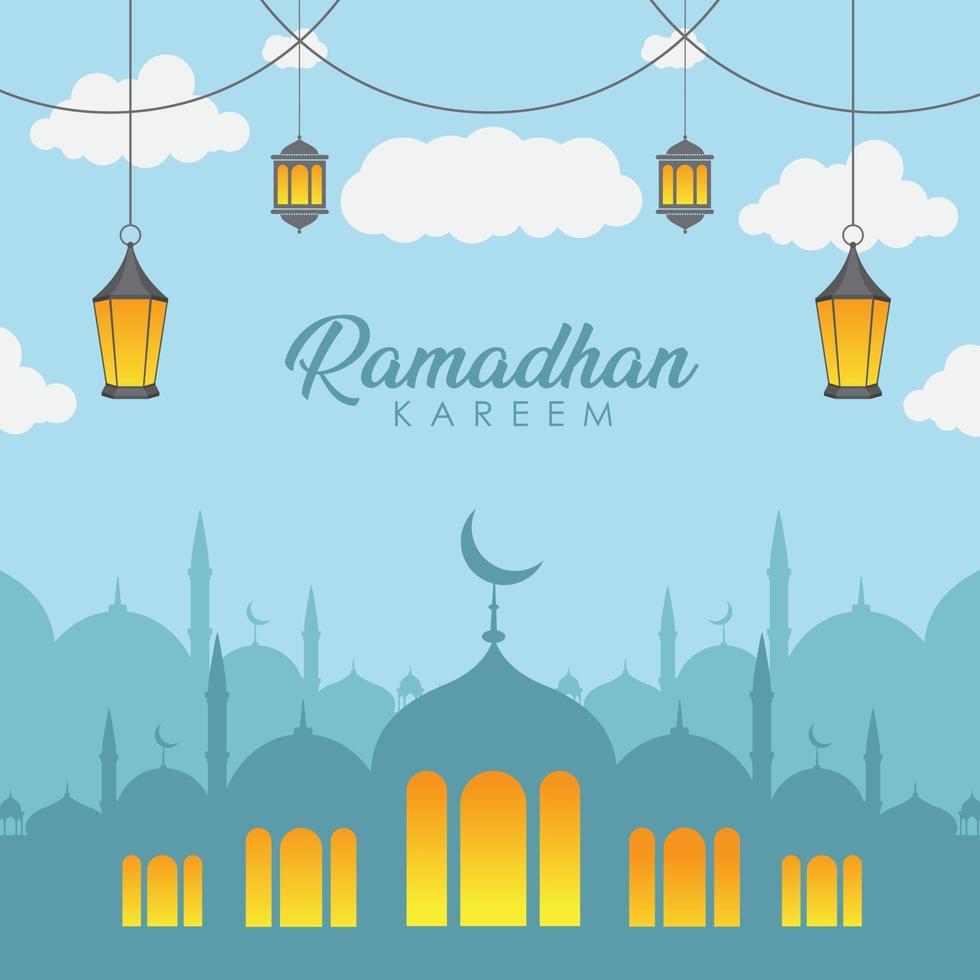 voorraad vector ramadhan kareem achtergrond