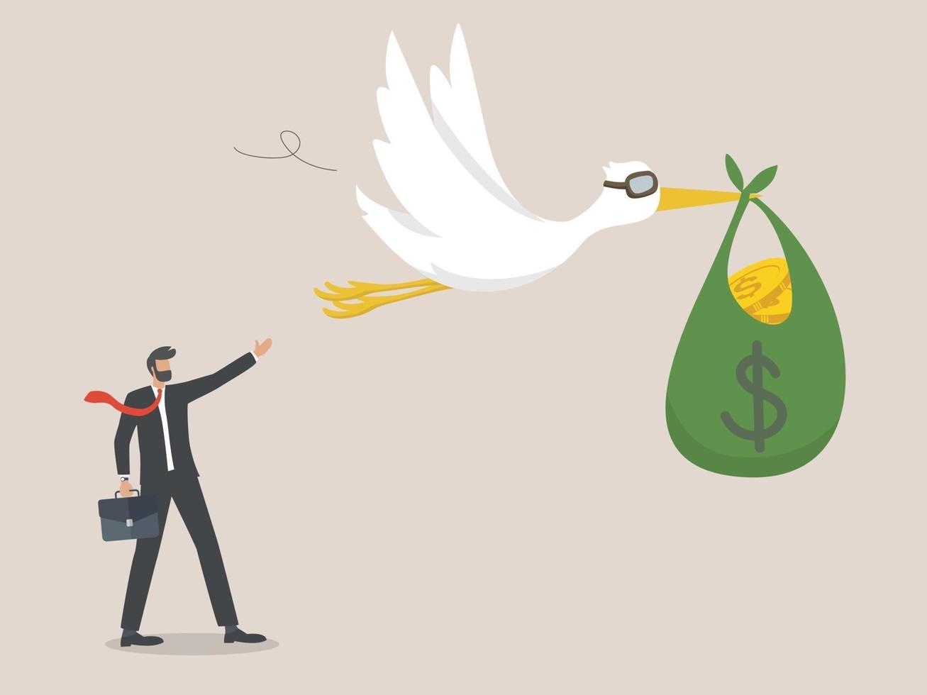 zakenlieden sturen geld met vogels. geldoverdracht concept vector