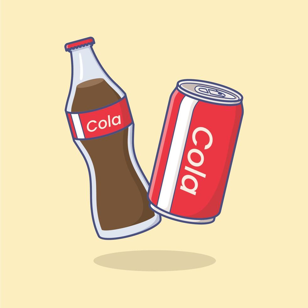 schattig tekenfilm cola drinken vector
