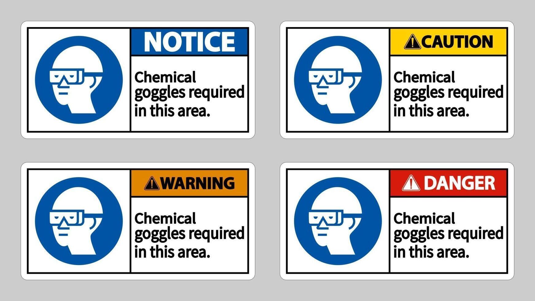 chemische veiligheidsbril vereist in deze tekenreeks vector