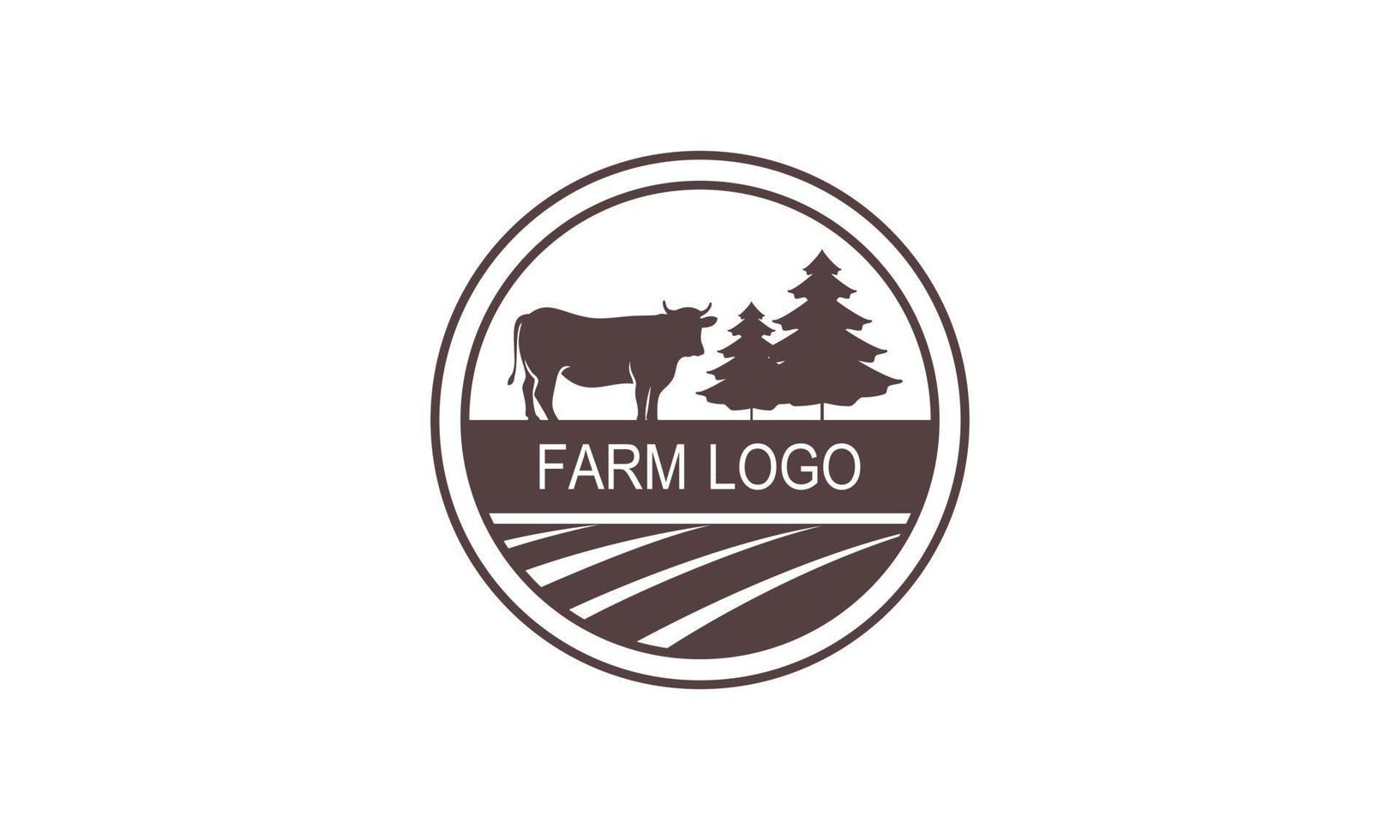 illustratie boerderij kleur logo in wijnoogst stijl vector