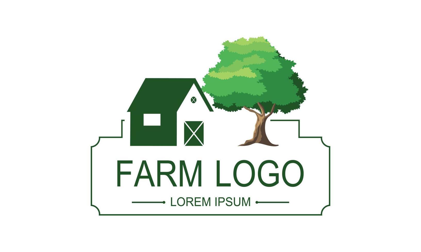 illustratie boerderij kleur logo in wijnoogst stijl vector