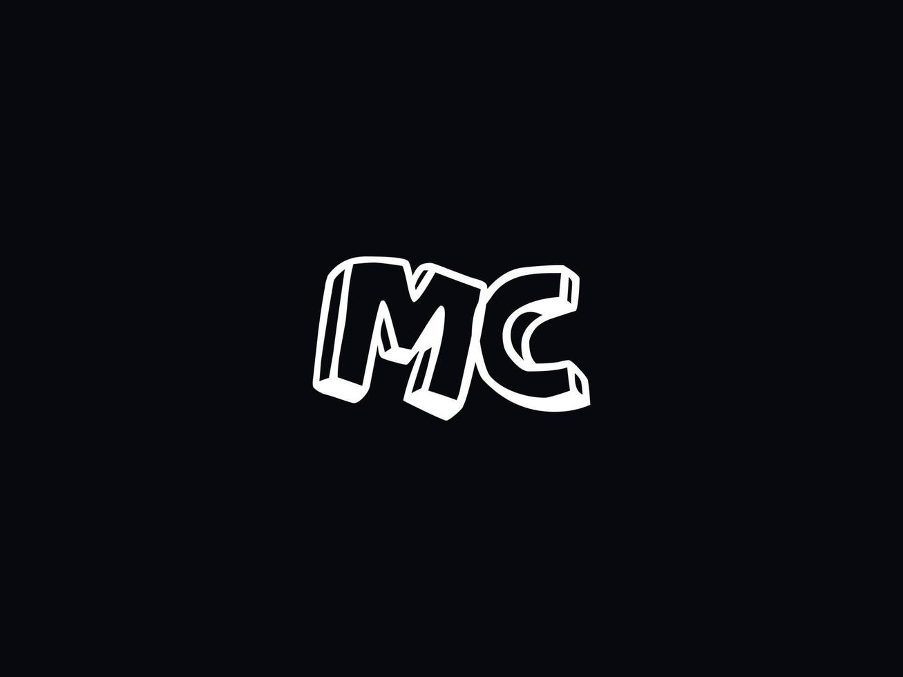 typografie mc logo icoon, zwart wit mc kleur logo brief vector