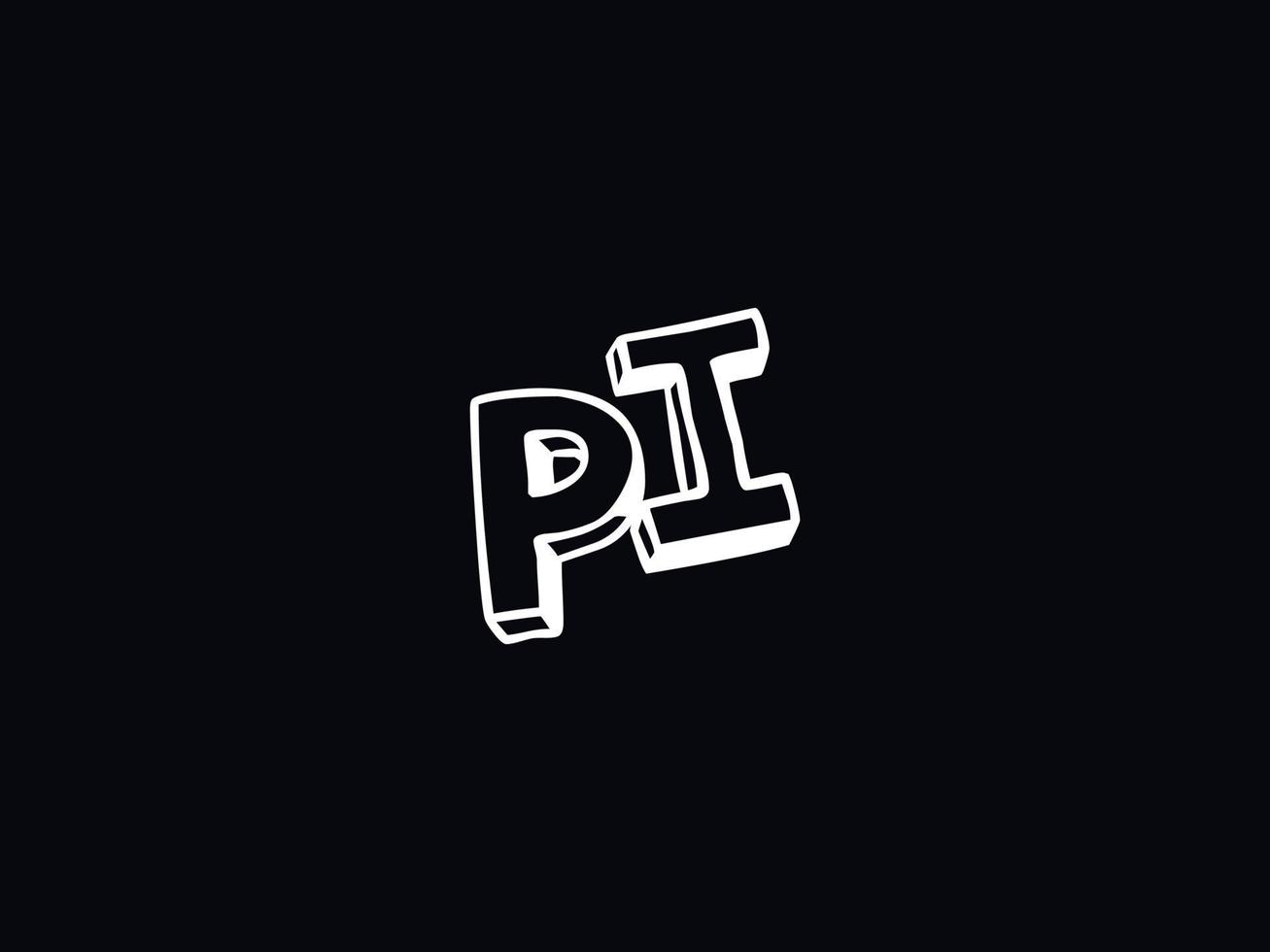 creatief pi brief logo, monogram pi zwart wit brief logo ontwerp vector