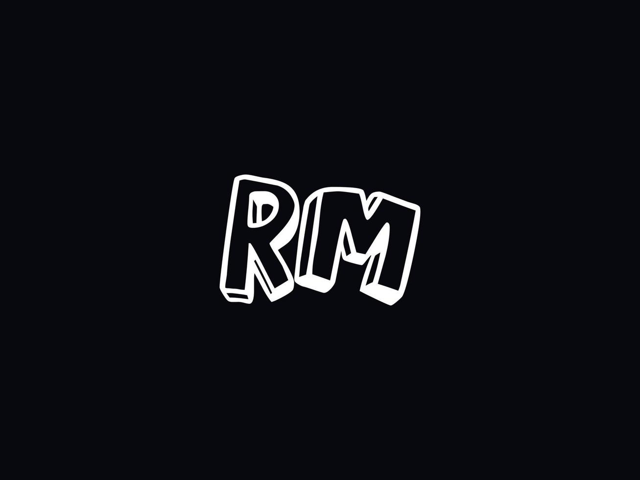 brief rm logo icoon, uniek rm logo brief ontwerp vector