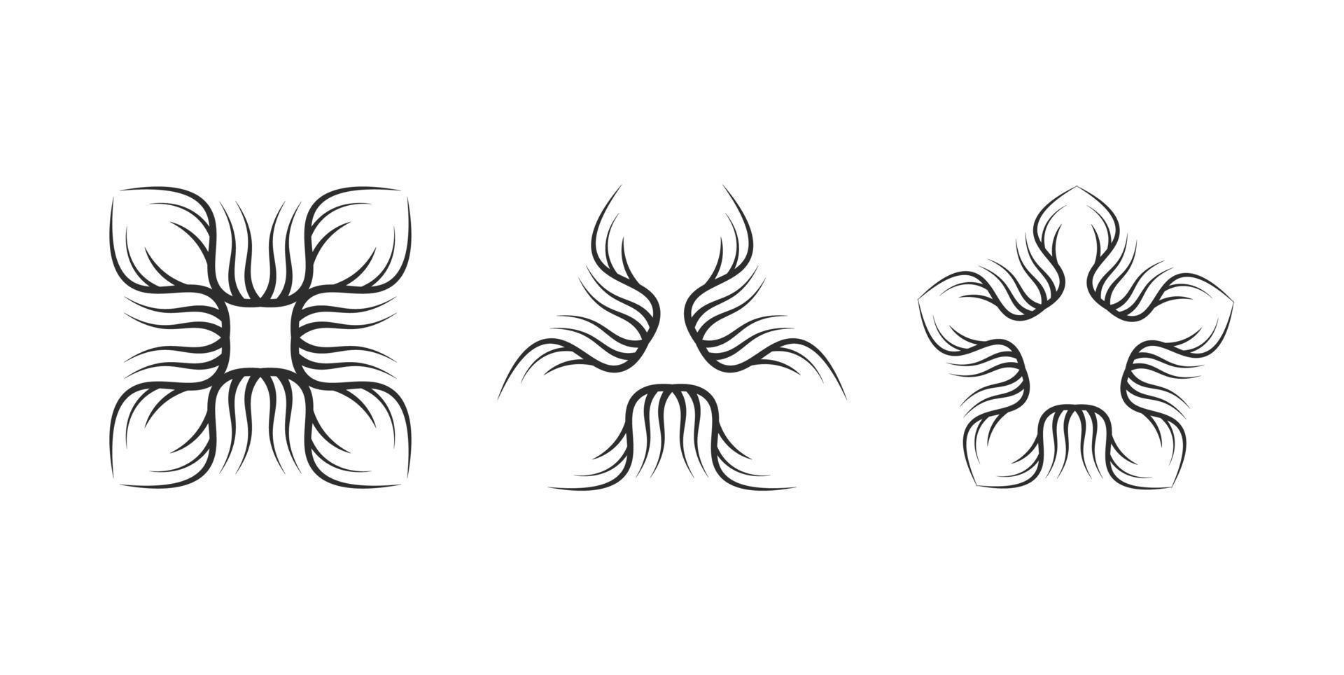reeks van zwart abstract meetkundig tatoeëren hedendaags klem kunst element vector