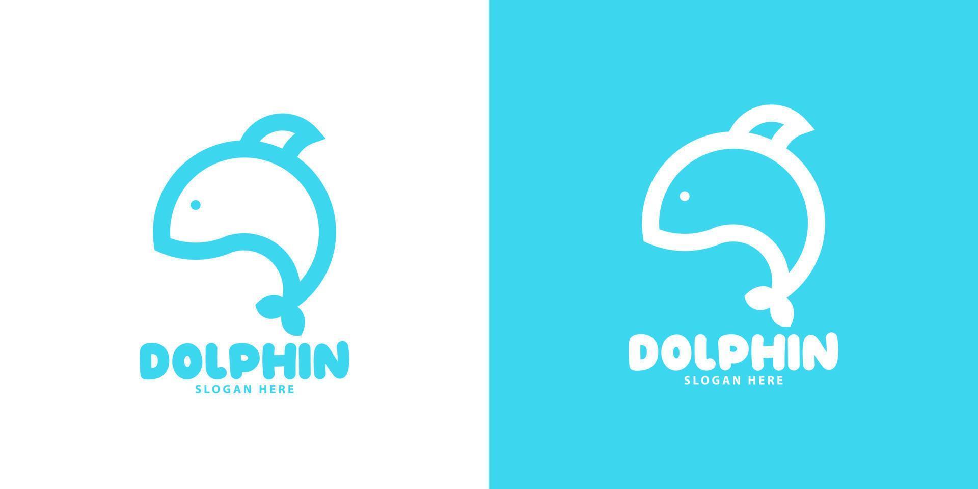 dolfijn vis logo minimalistische modern vector eps