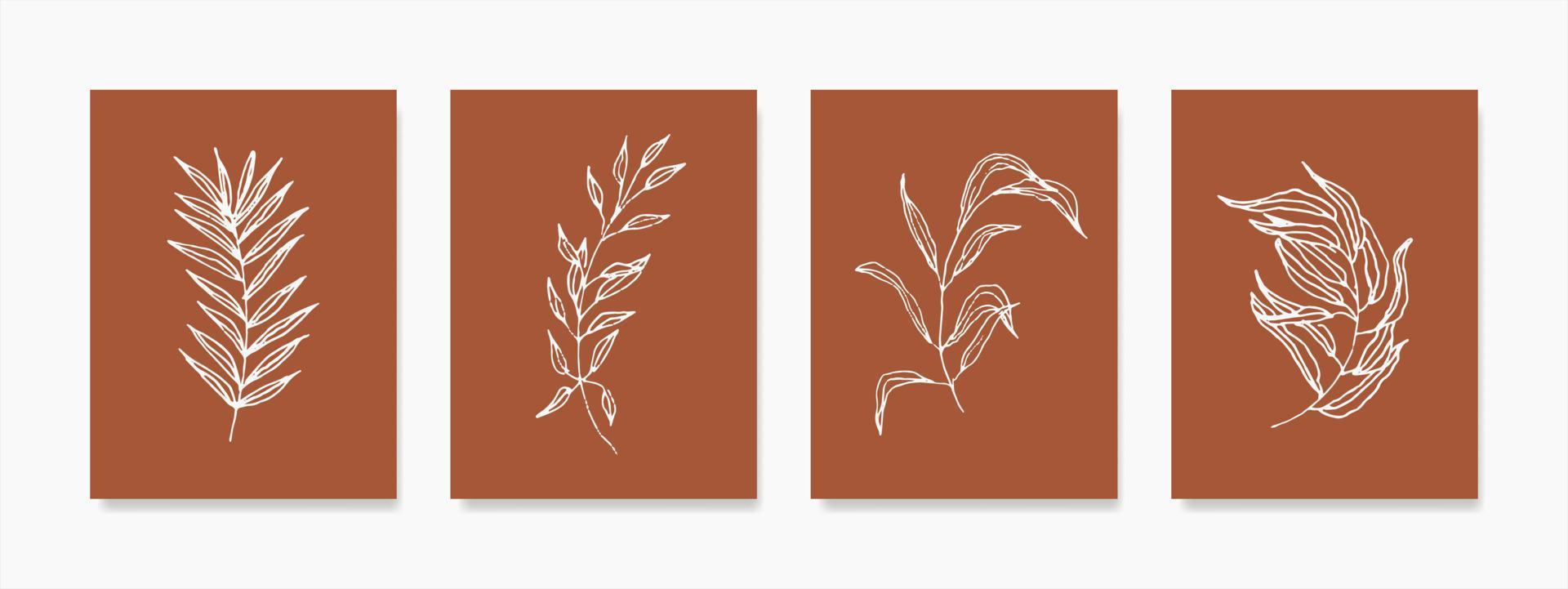 hand- trekt minimalistische botanisch vector ontwerp elementen set. afdrukbare minimalistische afdrukken voor slaapkamer, leven kamer, dekt, uitnodigingen, spandoeken, plakkaten, brochures, affiches, en verwant over decor.