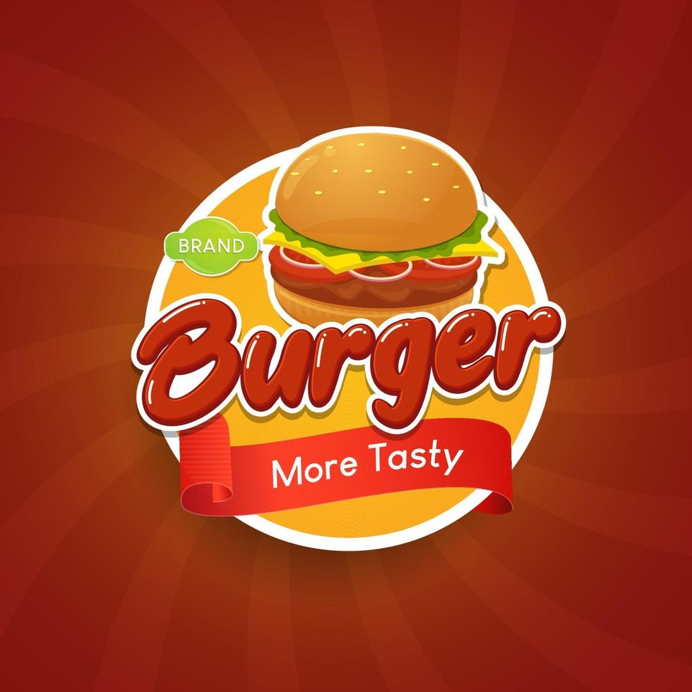 hamburger label voedsel badge vectorillustratie vector