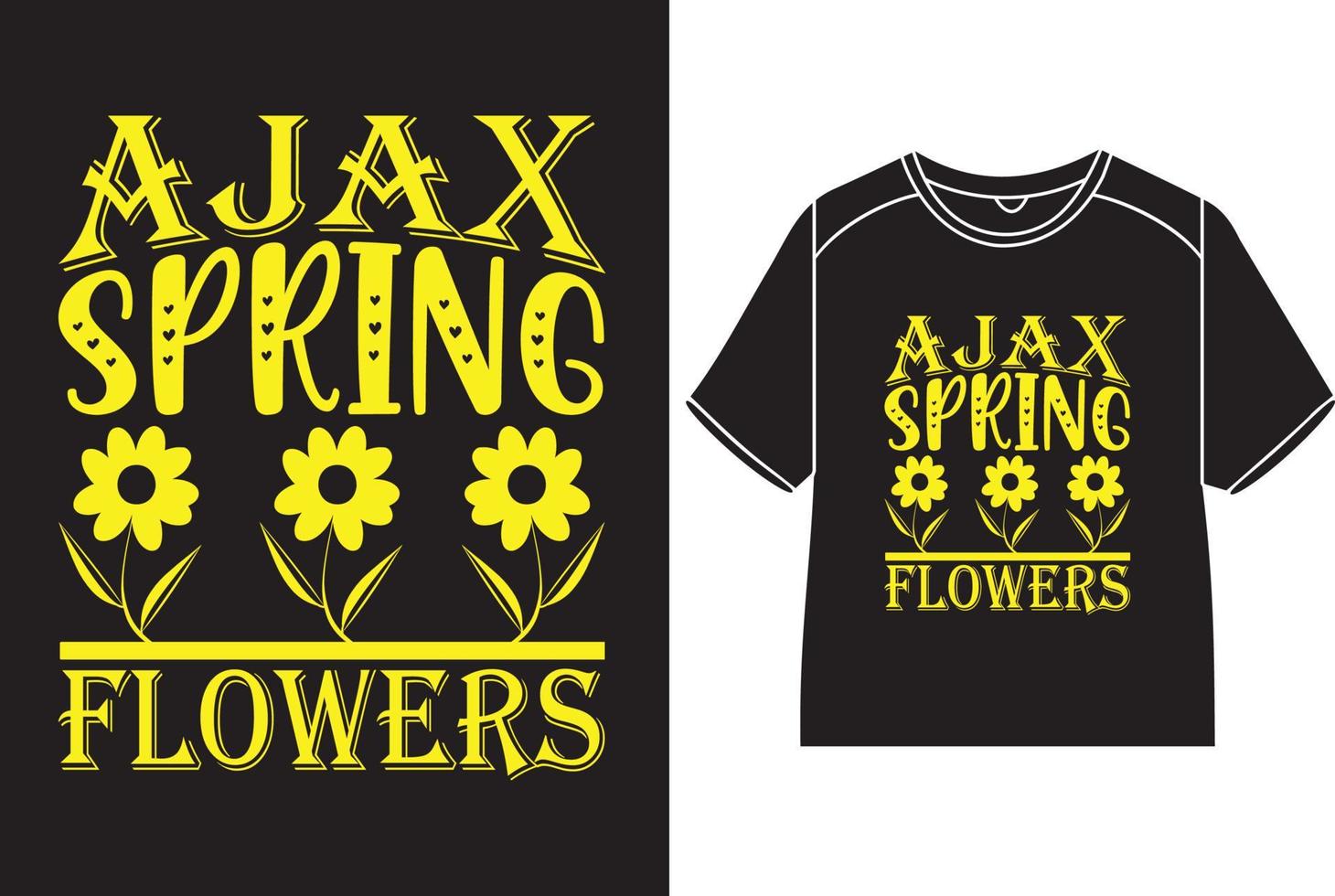 Ajax, voorjaar bloemen t-shirt ontwerp vector