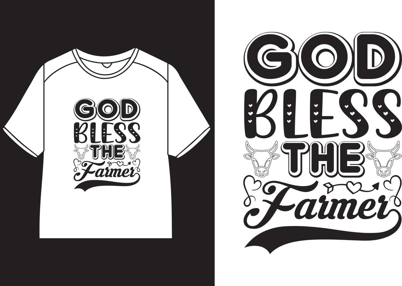 god zegenen de boer t-shirt ontwerp vector