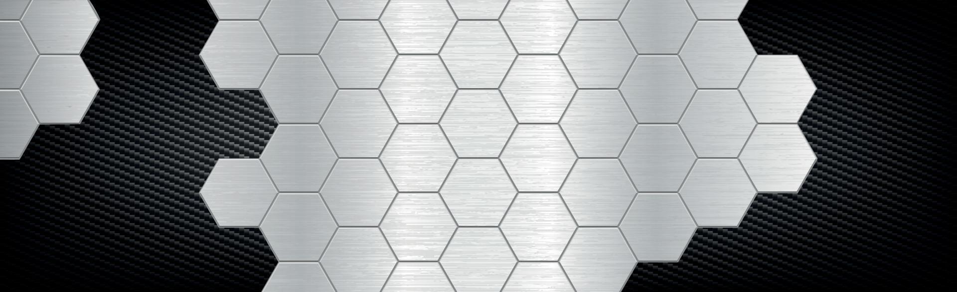 abstracte achtergrond zeshoeken van metaal en koolstofvezel - vector afbeelding
