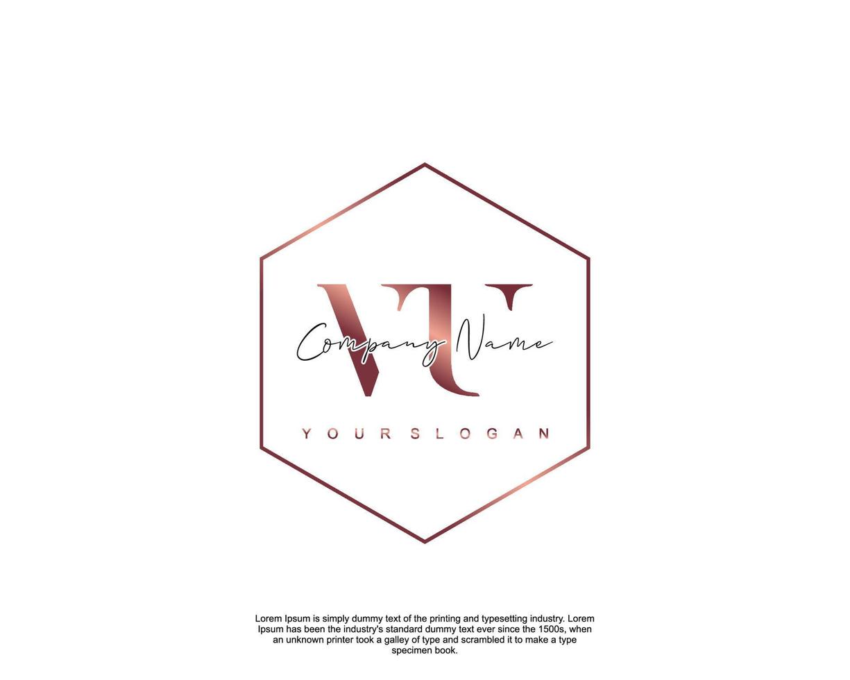 eerste brief vu vrouwelijk logo schoonheid monogram en elegant logo ontwerp, handschrift logo van eerste handtekening, bruiloft, mode, bloemen en botanisch met creatief sjabloon vector