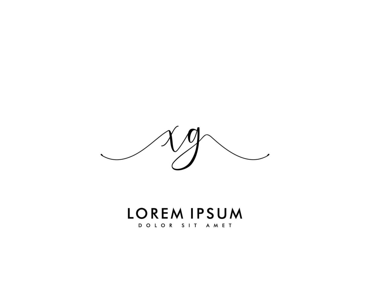 eerste brief xg vrouwelijk logo schoonheid monogram en elegant logo ontwerp, handschrift logo van eerste handtekening, bruiloft, mode, bloemen en botanisch met creatief sjabloon vector
