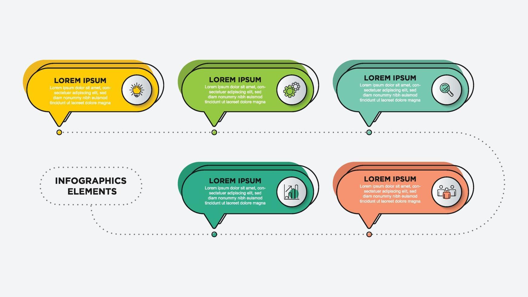 infographics voor bedrijf concept met pictogrammen en 5 opties of stappen. voor inhoud, diagram, stroomschema, stappen, onderdelen, tijdlijn infografieken, werkstroom, grafiek. vector