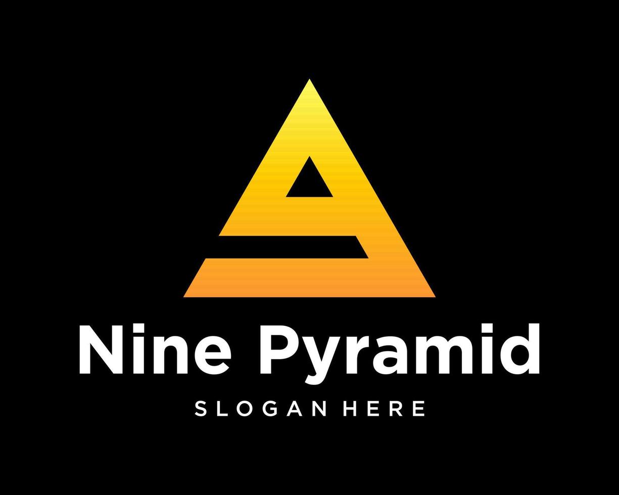 reeks aantal 9 meetkundig veelkleurig stijl piramide driehoek pijl cursor kompas merk ontwerp vector