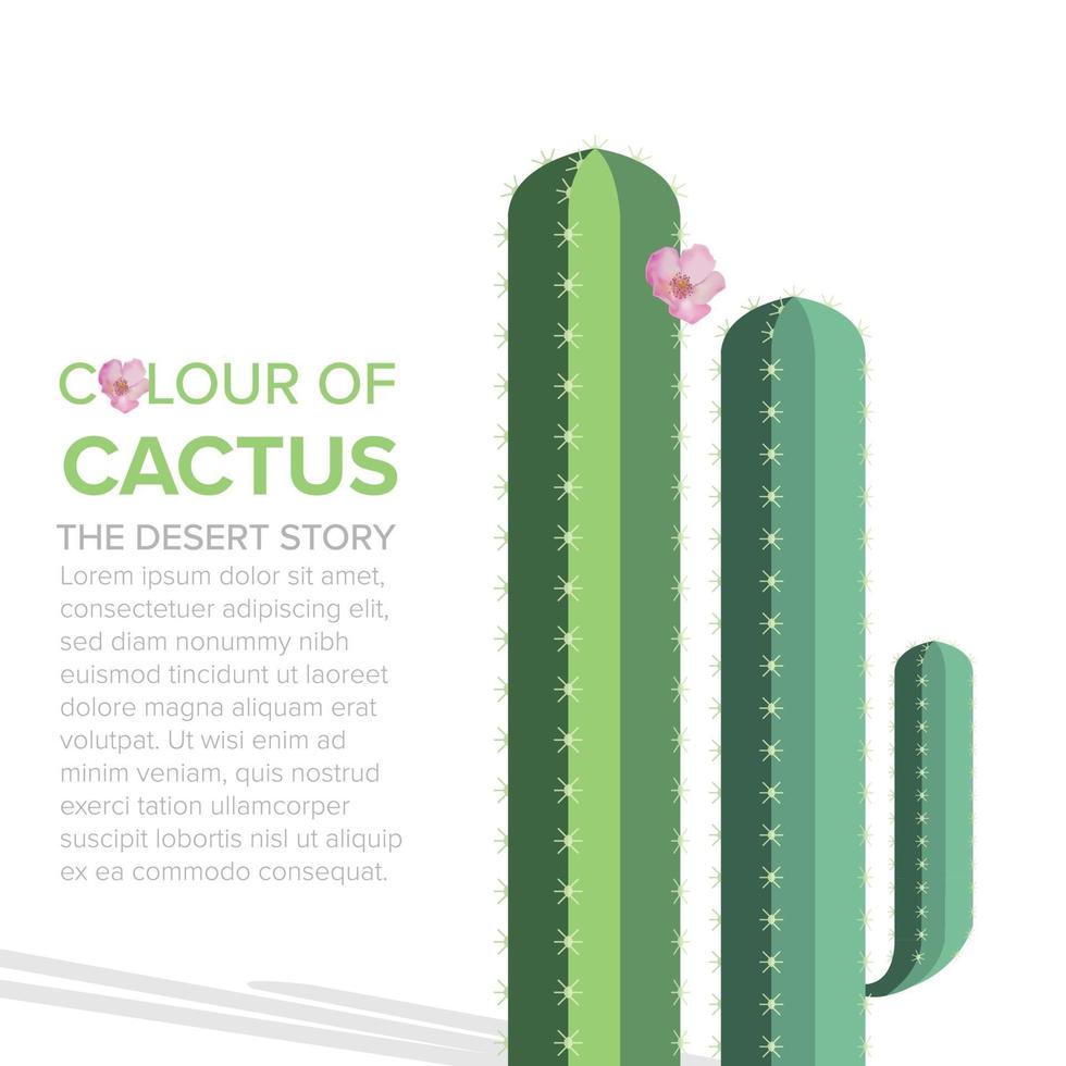 cactuskleur van de woestijn op grafische vector van de illustratie