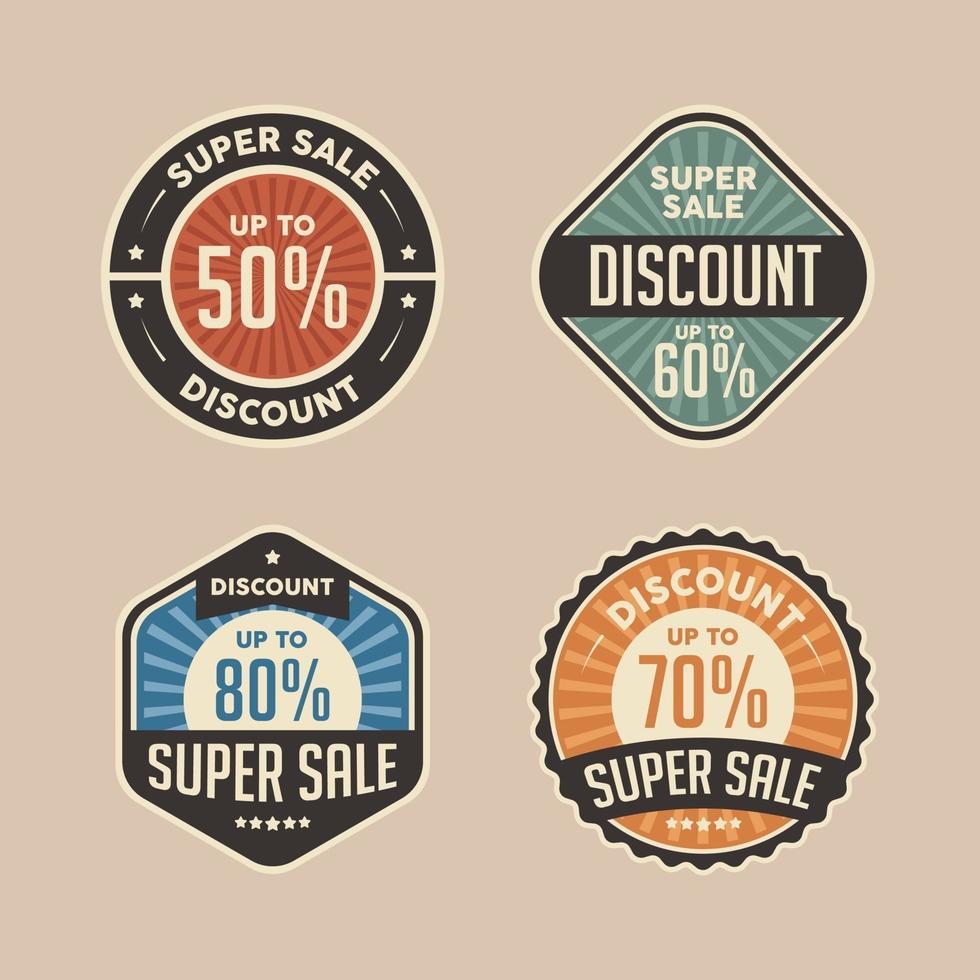 retro super verkoop kortingsbadge vector