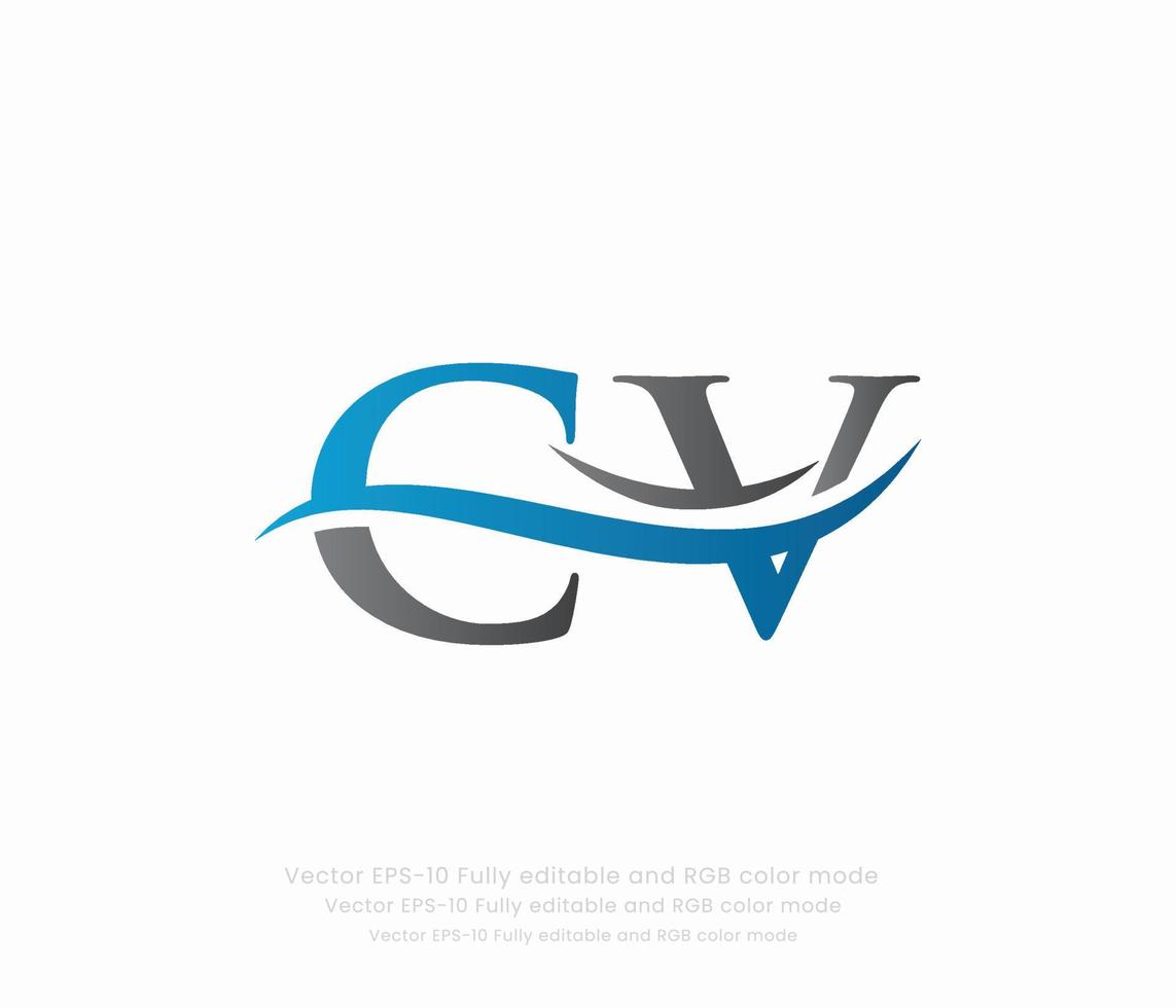 brief c v gekoppeld logo vector