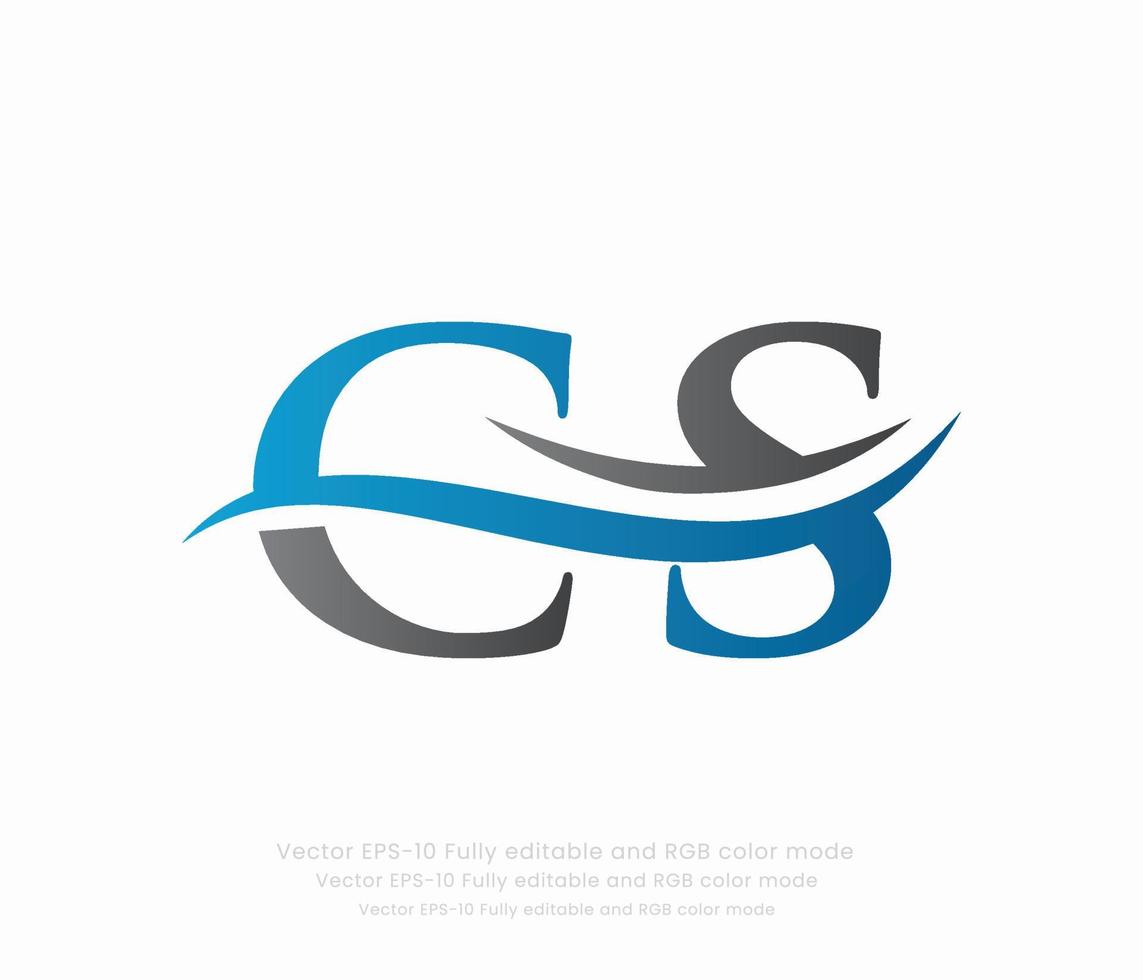 brief c s gekoppeld logo vector