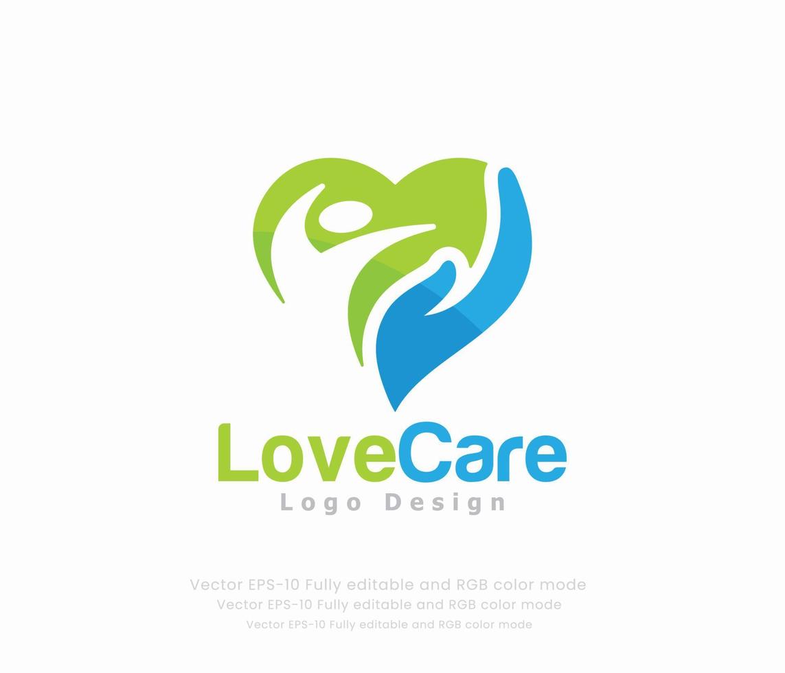 liefde zorg logo concept vector