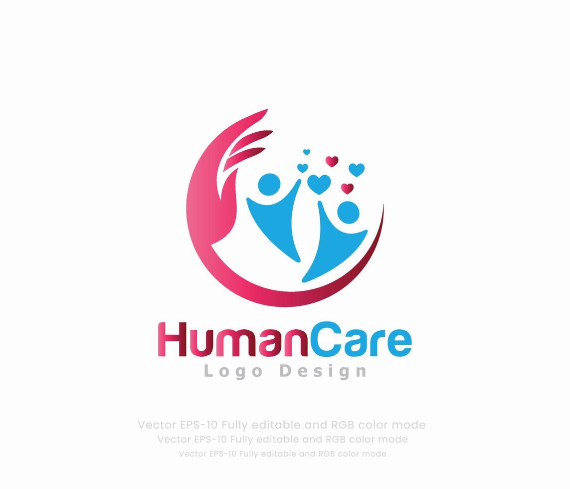 logo ontwerp voor menselijk zorg. logo ontwerp voor een medisch kliniek. vector