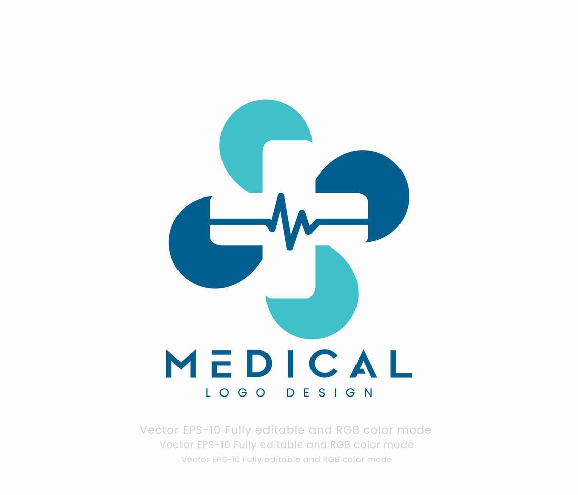 creatief medisch logo en gezondheidszorg concept logo vector