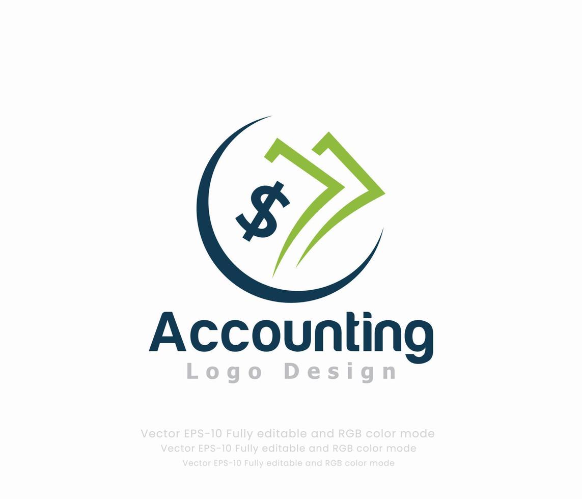 accounting logo ontwerp met een dollar symbool vector