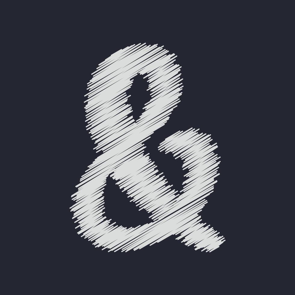 3d illustratie van ampersand teken vector