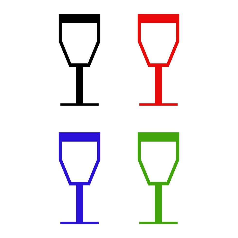 set wijnglas op witte achtergrond vector