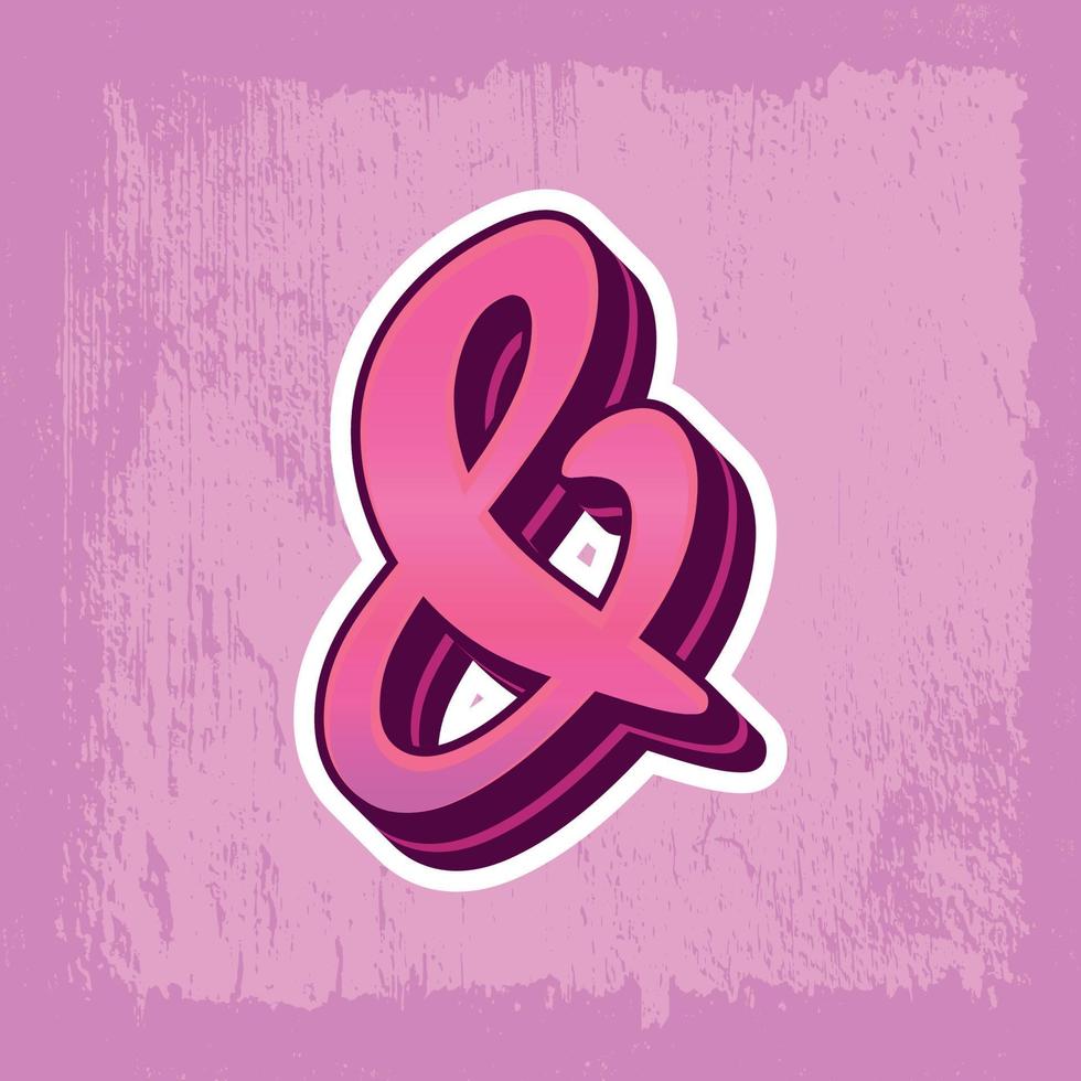 3d illustratie van ampersand teken vector