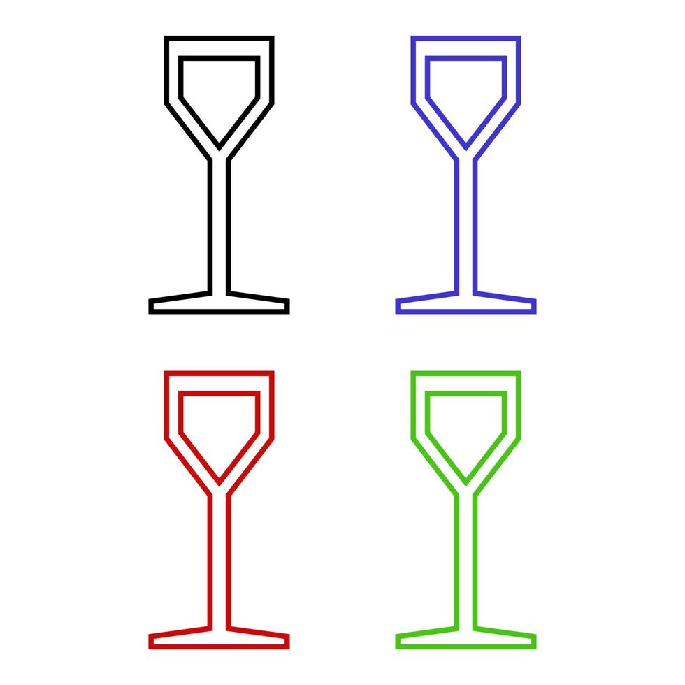 set wijnglas op witte achtergrond vector