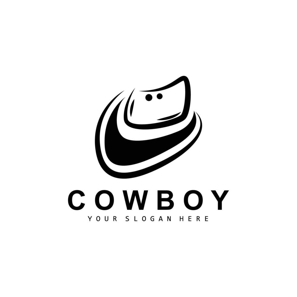 cowboy hoed logo, Texas cowboy ontwerp, western land sheriff hoed vector, silhouet icoon vector